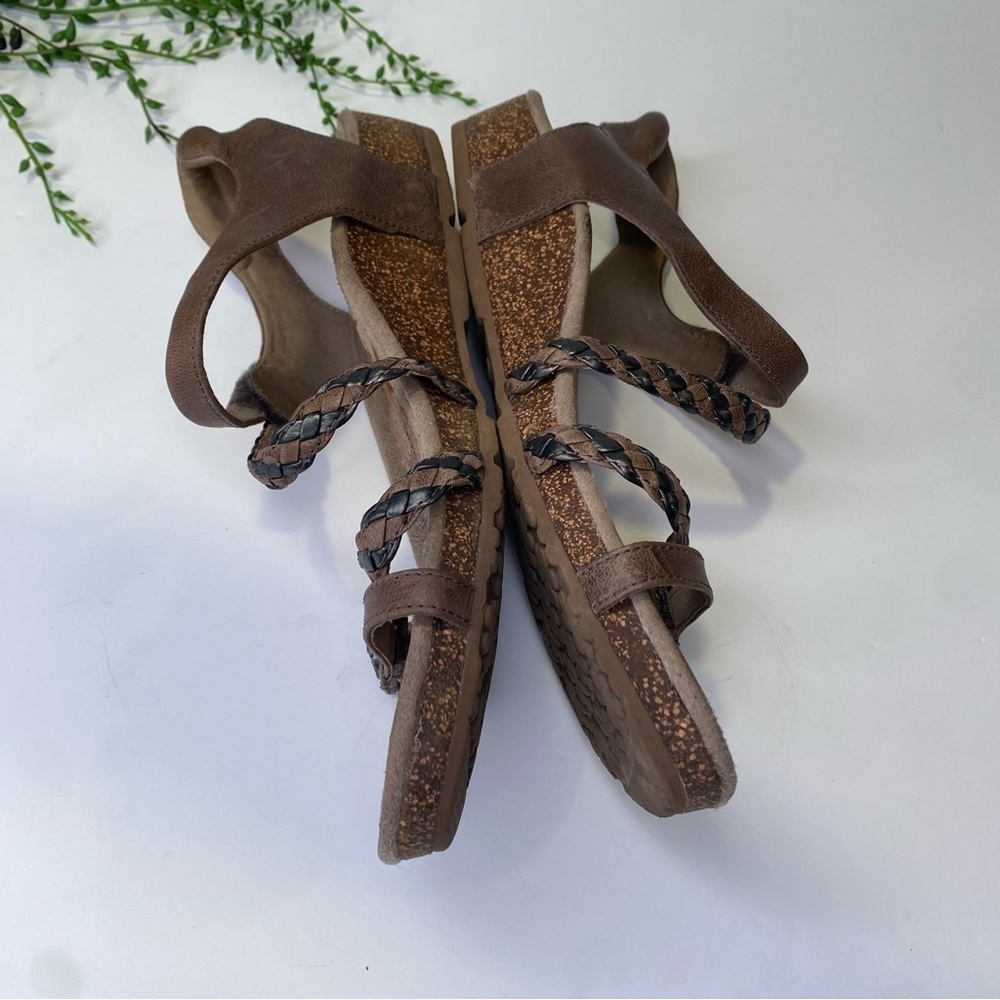 Aetrex Jillian Braided Quarter Strap Sandal in Bronze Size 9 - Picture 6 of 11